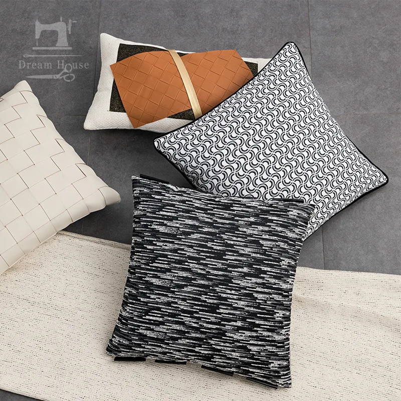 

Cushion Cover Modern Light Luxury Nordic Simple Sofa Decoration Polyester Pillowcase Living Room Bed Pattern Creative Home Decor