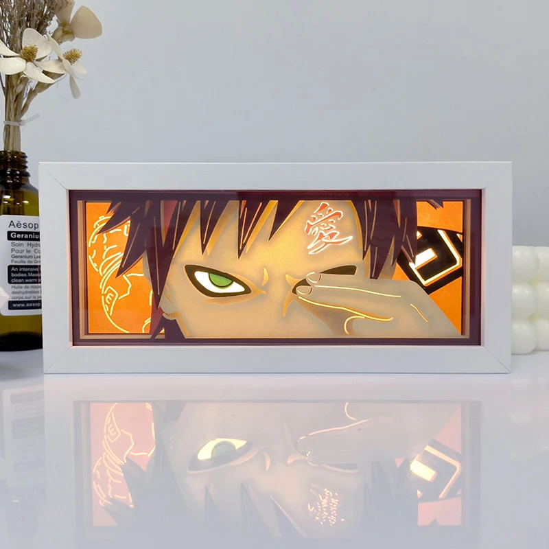 Led Light Box For Child's Room Decoration Manga Paper Carving Desk Lamp Anime Figures