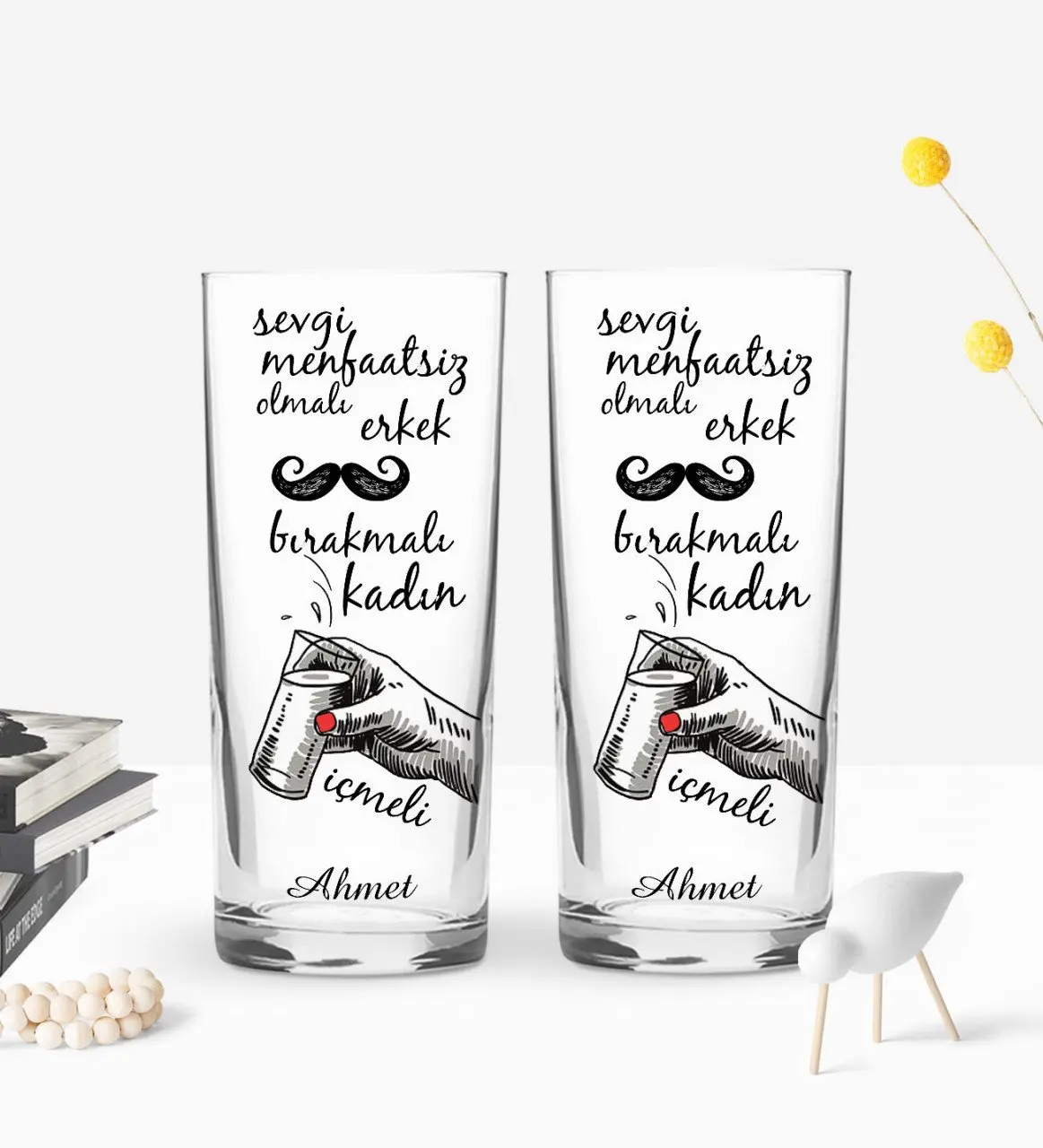 

Персонализированные Цветные с сердечками и Menfaatsiz должны быть спроектированы с двумя Arrack чашки Seti-1