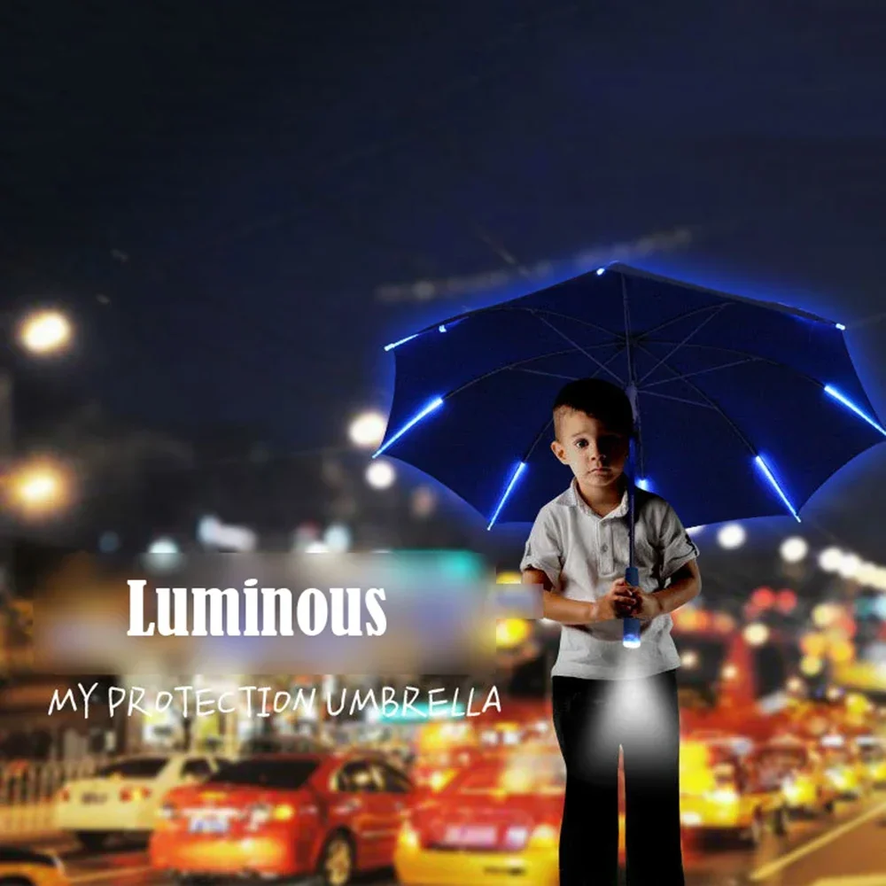 Индивидуальный прозрачный зонт со светодиодной подсветкой светящийся для