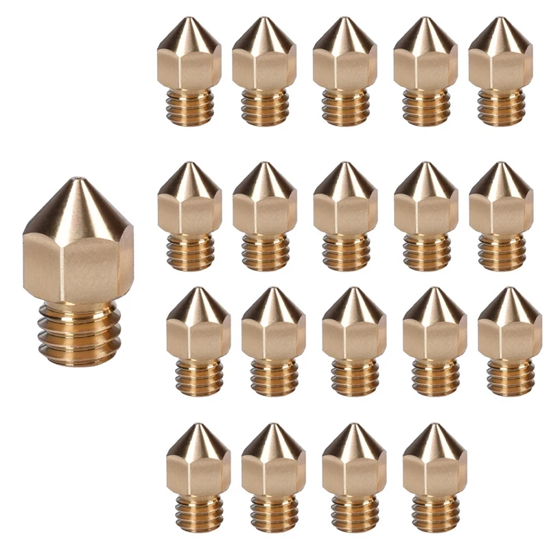 3D Printer Nozzle MK8 Nozzle 0.2Mm 0.4Mm 0.6Mm 0.8Mm For 3D Printer Makerbot Creality CR-10 (20PCS)