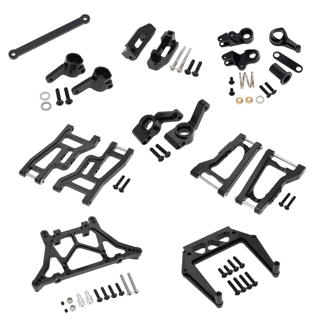 

Metal Upgrade Accessories Kit Steering Block Hub Carrier Suspension Arm Set for Traxxas Drag Slash 1/10 RC Truck Parts 2