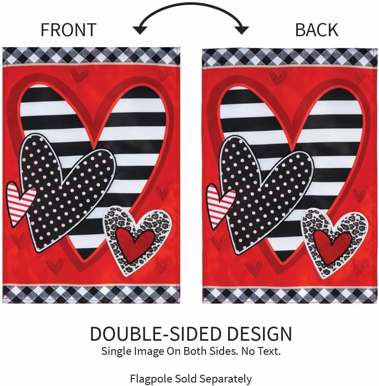 Вечнозеленый флаг с рисунком сердца садовый ко Дню Святого Валентина 12x18