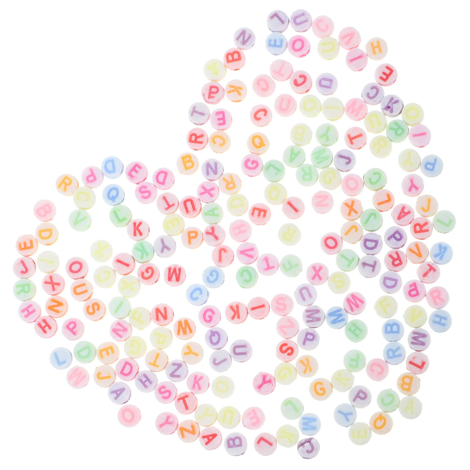 

200pcs 7mm Colorful Round Letters Spacers Beads