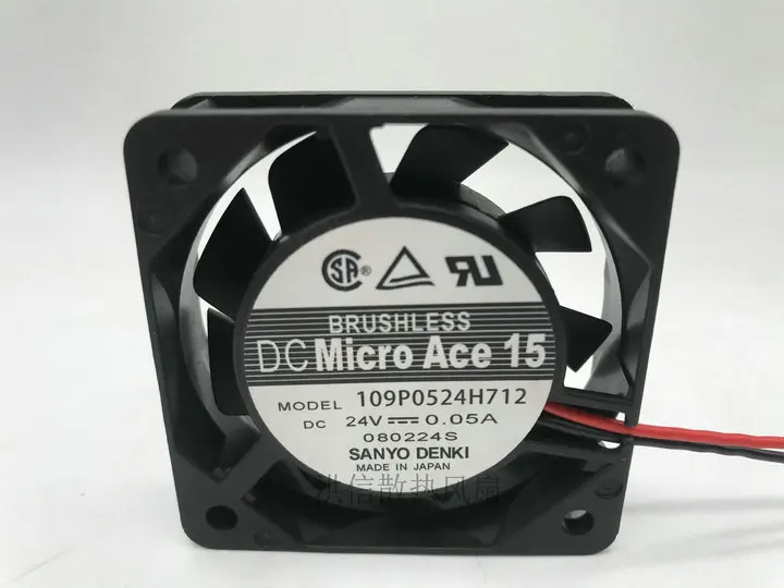 

Sanyo Denki 109P0524H712 DC 24V 0.05A 50x50x15mm 2-Wire Server Cooling Fan