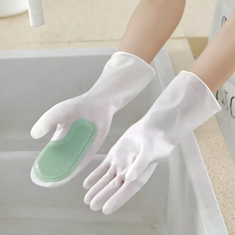 

NEW 1/2PCS Dishwashing Cleaning Gloves Magic Silicone Rubber Dish Washing Glove for Household Scrubber Kitchen Cleaning Scrub Gl