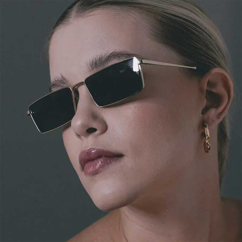 Солнцезащитные очки в маленькой оправе женские металлические квадратные INS