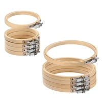 10pcsset 8 30cm wooden embroidery hoops frame set bamboo embroidery hoop rings for diy cross stitch needle craft tool