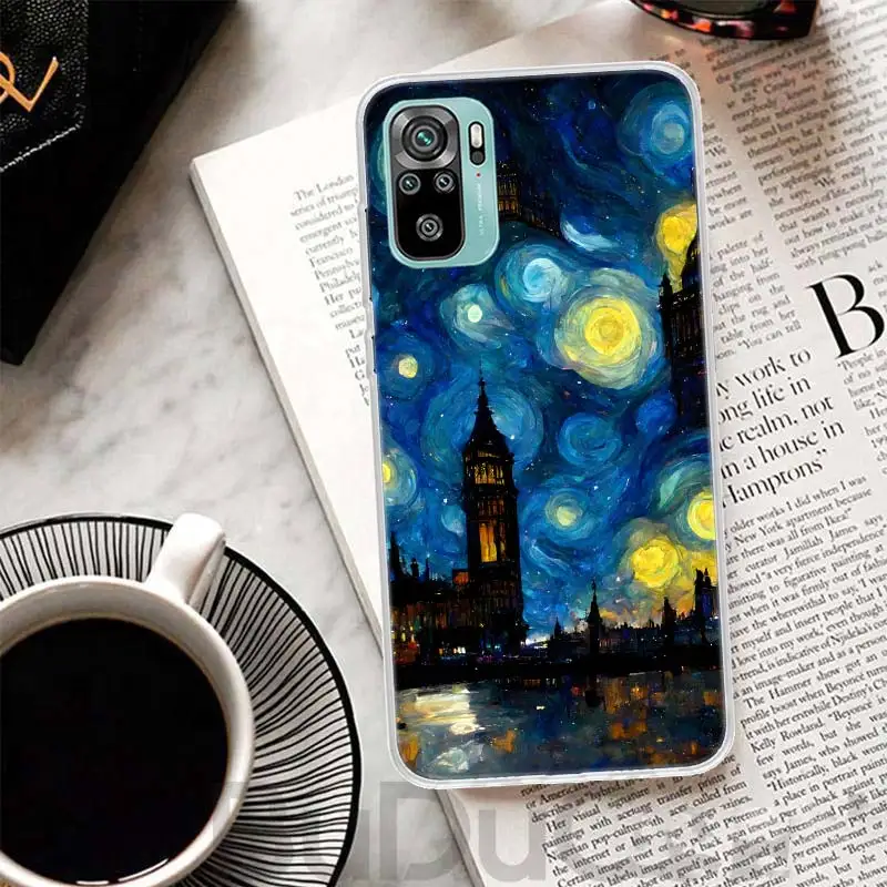 Фото Чехол Starry Night Van Gogh Art для Xiaomi Redmi Note 10 9S 9 8T 8 Pro 7 5 Mi 9T 10T 11T 12T 11 12 Lite 12X A3 A2 A1 с принтом Coque №3