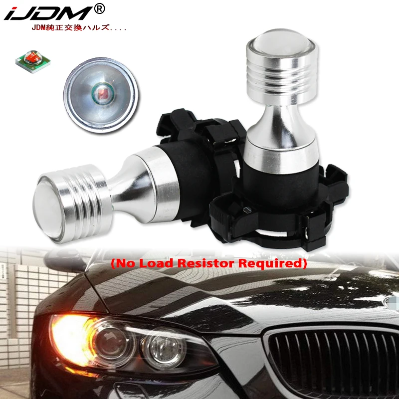 

2 шт. Желтый Янтарный без ошибок CAN-bus PY24W 5200s светодиодный лампы для BMW 3 4 5 серии X3 E70 X5 X6 Z4 передние указатели поворота