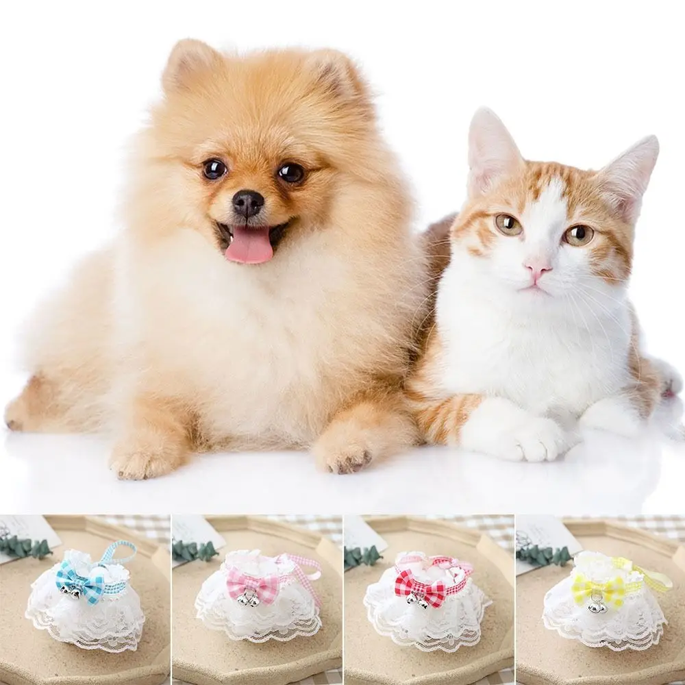 

Lace Bowknot Pearl Collar Cat Dog Neckerchief Pet Cats Kitten Dog Puppy String Bib Necklace Necktie Neck Strap Scarf Accessories