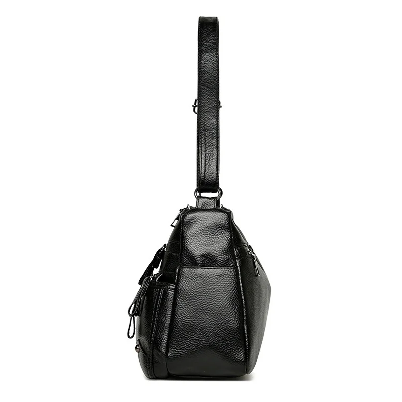 2022 new style atmospheric middle-aged women's bag mother-in-law's bag multi-layer soft leather Single Shoulder Messenger Bag