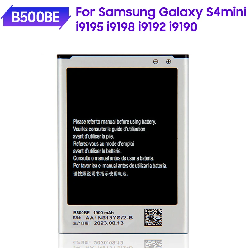 Оригинальный аккумулятор B500AE B500BE для Samsung Galaxy S4 Mini, 4 контакта, фотография/3 контакта, без фотоэлемента, Mini i9190 i9192 i9198 i9195, 1900 мАч