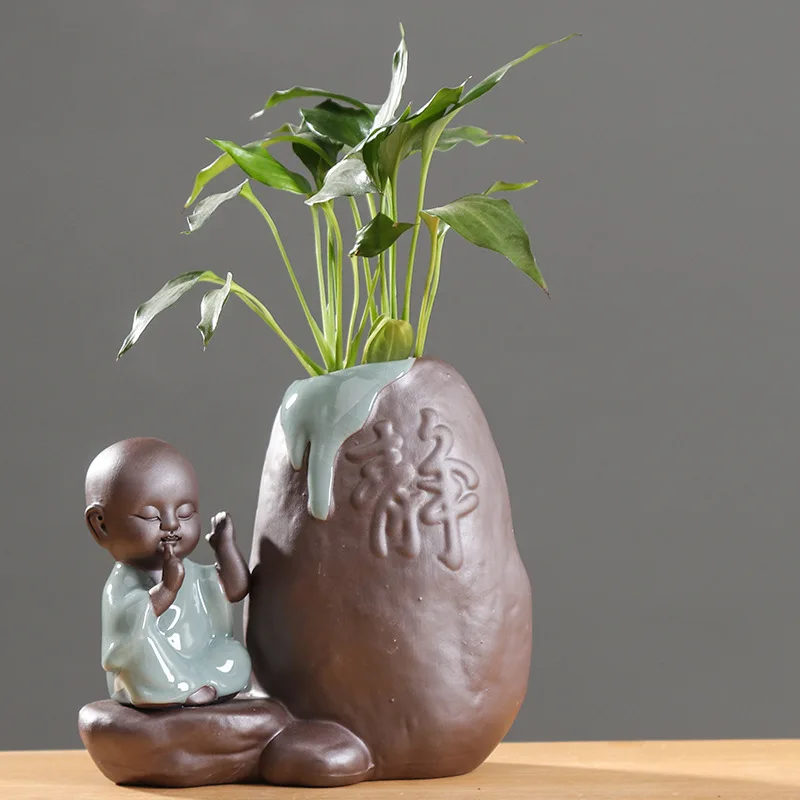 Керамические украшения маленькая статуя монаха Будды статуэтка татагата Индия