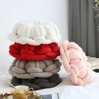 nordic round knotted pillows handmade woven ball knot cushion stuffed kid adult bedroom decor donut pillow gift for children