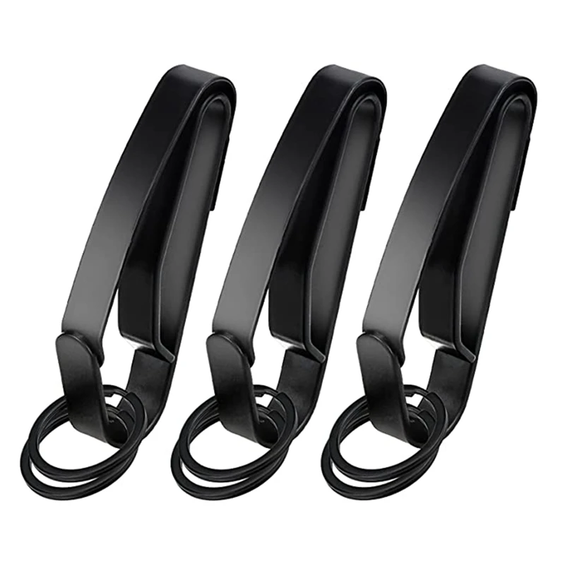 

Duty Belt Keychain Belt Quick Release Key Clip, Stainless Steel Tactical Invisible Keyring With 6 Removable Keyrings