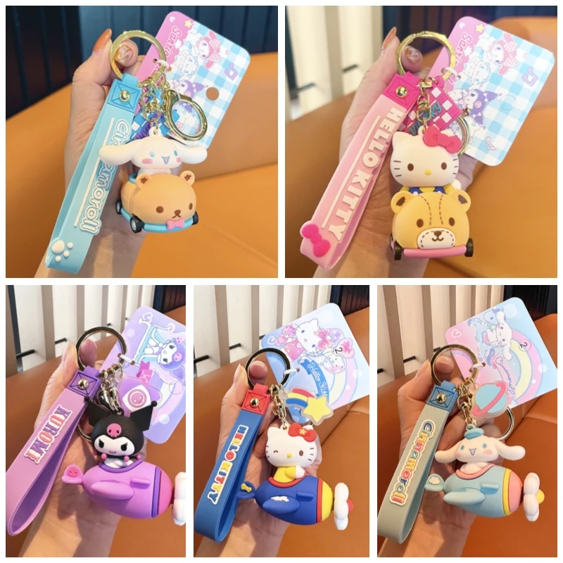 

Sanrio Hellokitty Key Chains Cinnamoroll Kuromi Kt Cat My Melody Cartoon Doll Toys Pendant Keychain Cute Key Chain Ornament Gift