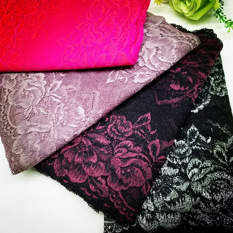 

NEW 3y/lot Width 23cm Elastic Stretch Lace trim Red Coffee Skirt Hem Underwear Sewing Craft DIY Apparel Fabrics Lace Lingerie