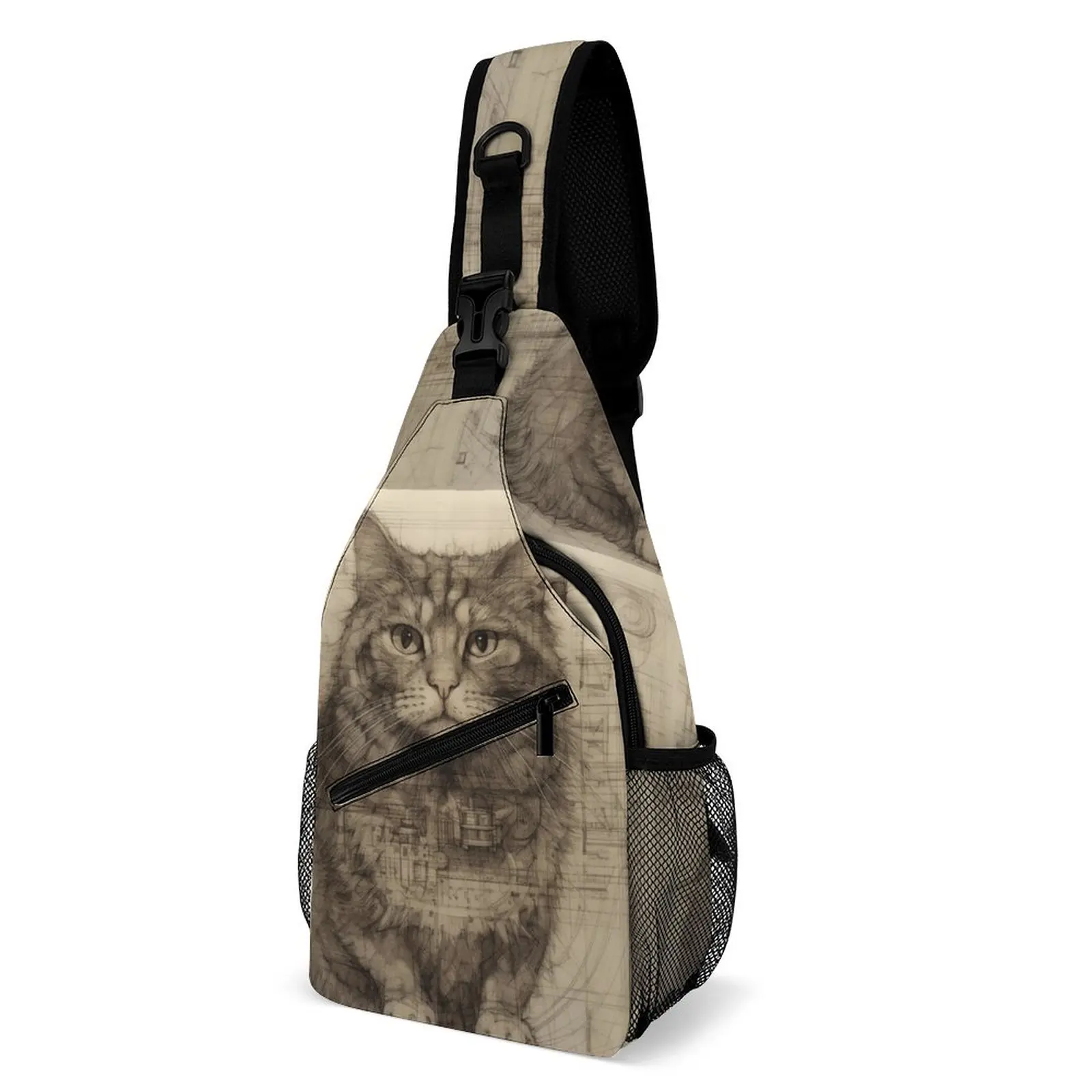 

Сумка на плечо с рисунком кошки, повседневная нагрудная Сумочка унисекс для телефона, мотоциклетная слинг-сумка для улицы, дизайнерские сумки через плечо