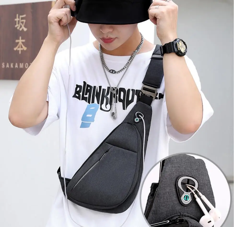 Мужская модная слинг-сумка тонкий водонепроницаемый рюкзак на плечо для