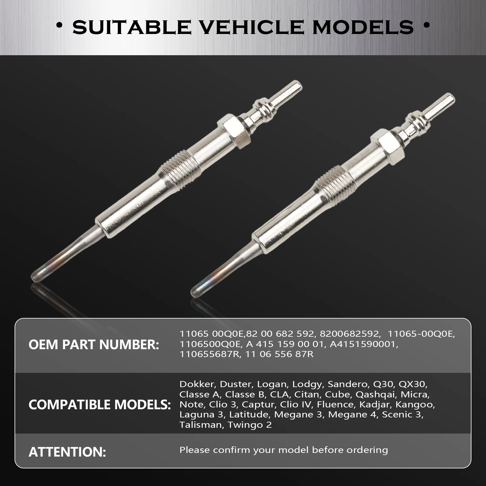 4 шт. Свечи накаливания для Da-cia Ni-san Mer-cedes Re-nult 1 5 DCI Dokker Duster Clio 3 Twingo 2 Laguna Meg 0100266032