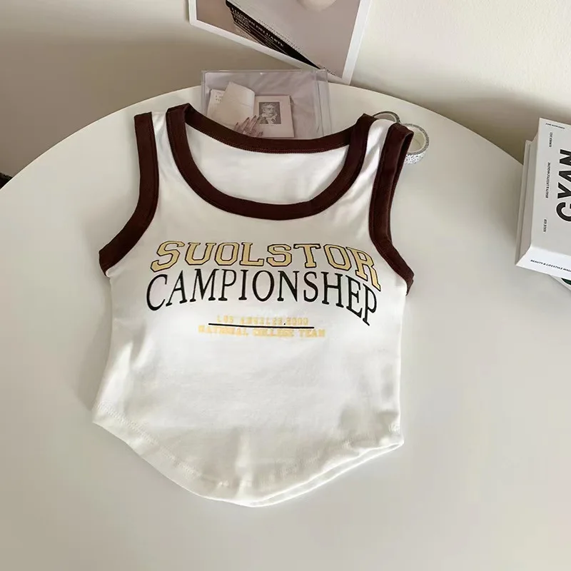 Майка женская с надписью Модный корейский бюстгальтер со встроенными цветными