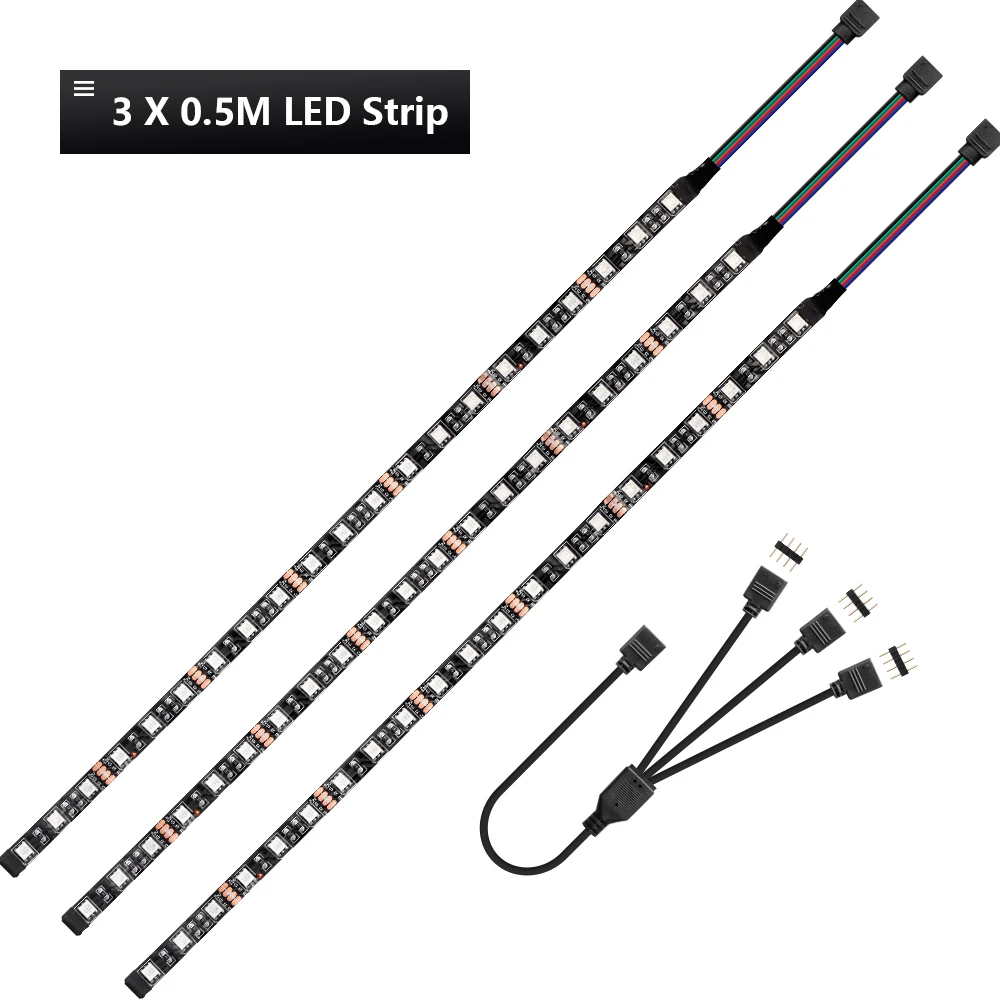 Светодиодная лента RGB 5050 SMD для подсветки ПК, чехол для материнской платы, 12 В, 4 контакта