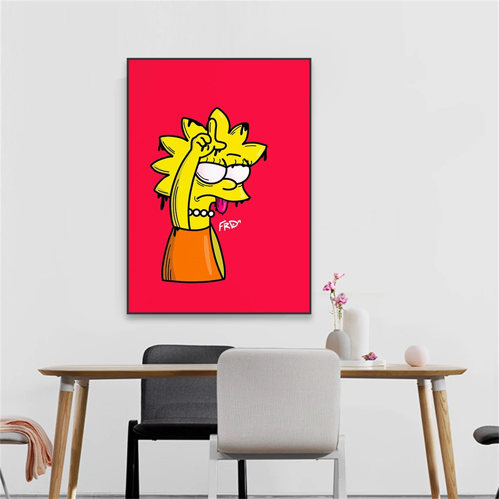 Постеры в стиле ретро с изображением Симпсонов и граффити