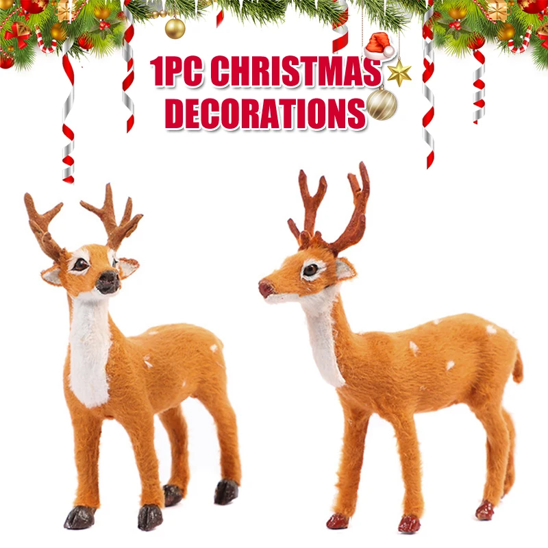 

Рождественская фигурка оленя, Настольная игрушка, украшения для дома, рождественские стоячие настольные украшения