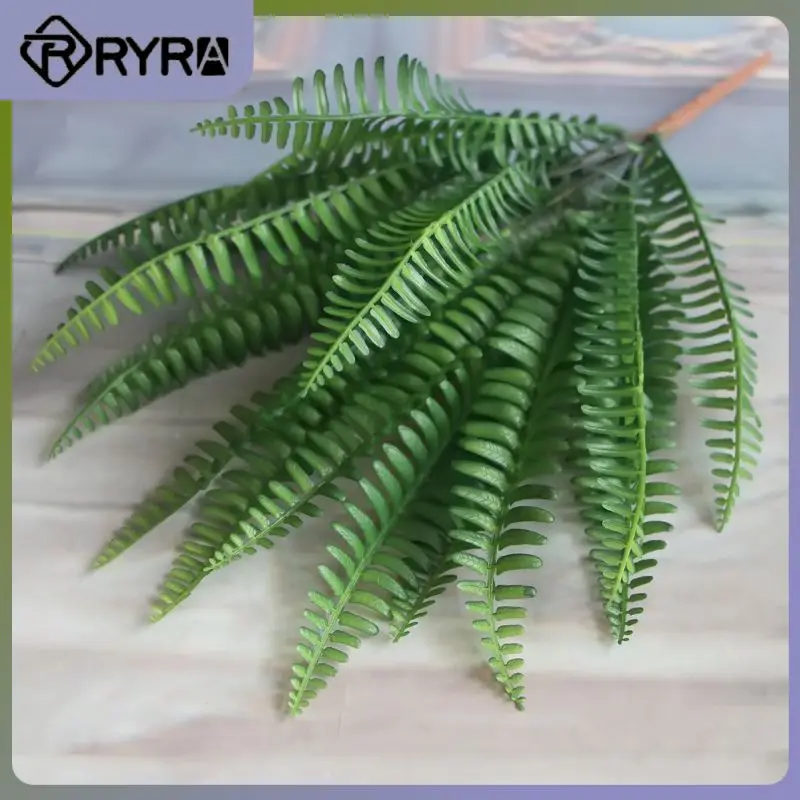 

Dropshipping 1PC Green Artificial Fern Bouquet Leather Silk Plants Fake Persian Leaves Foliage Home Wedding Decoration Hot Sales