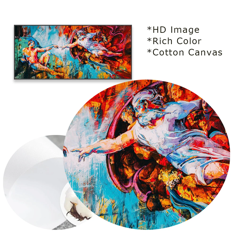 Абстрактная картина &quotСоздание Адама&quot Fashionista печать на холсте