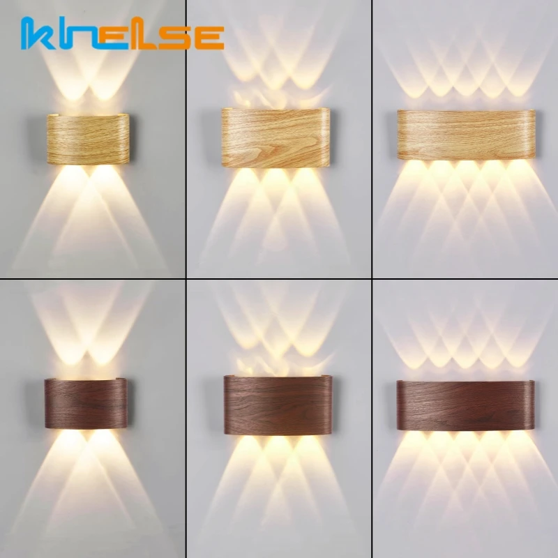 

Вертикальная настенная лампа, IP54, водонепроницаемое бра из АБС-пластика под дерево для ванной комнаты, декор для сада, прихожей, лестницы, настенное освещение, 110/220 В переменного тока