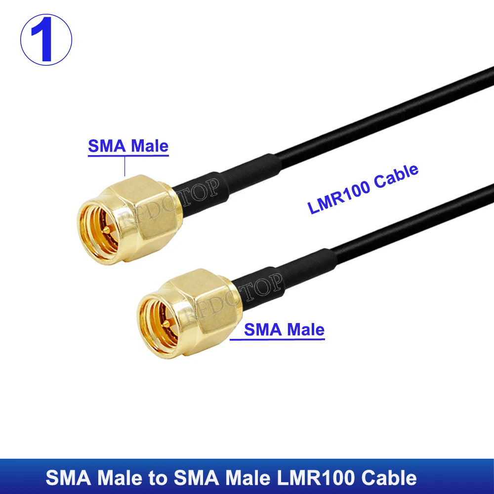 Фото 1 шт. LMR100 кабель SMA к SMA «папа/гнездо» 50 Ом LMR-100 RF коаксиальный косичка WIFI антенна удлинительный соединительный кабель 5 см-20 м №3