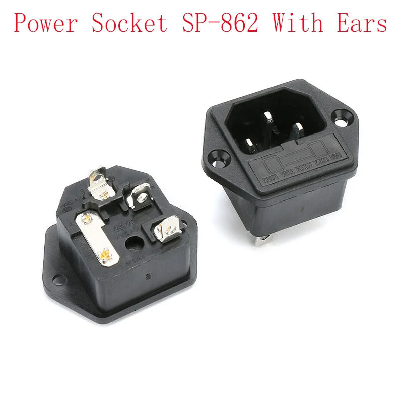 

5 шт., разъемы для розетки с ушным соединением и основанием предохранителя: 5*20 мм, 3-контактный адаптер для розетки переменного тока 10 А/250 А пе...