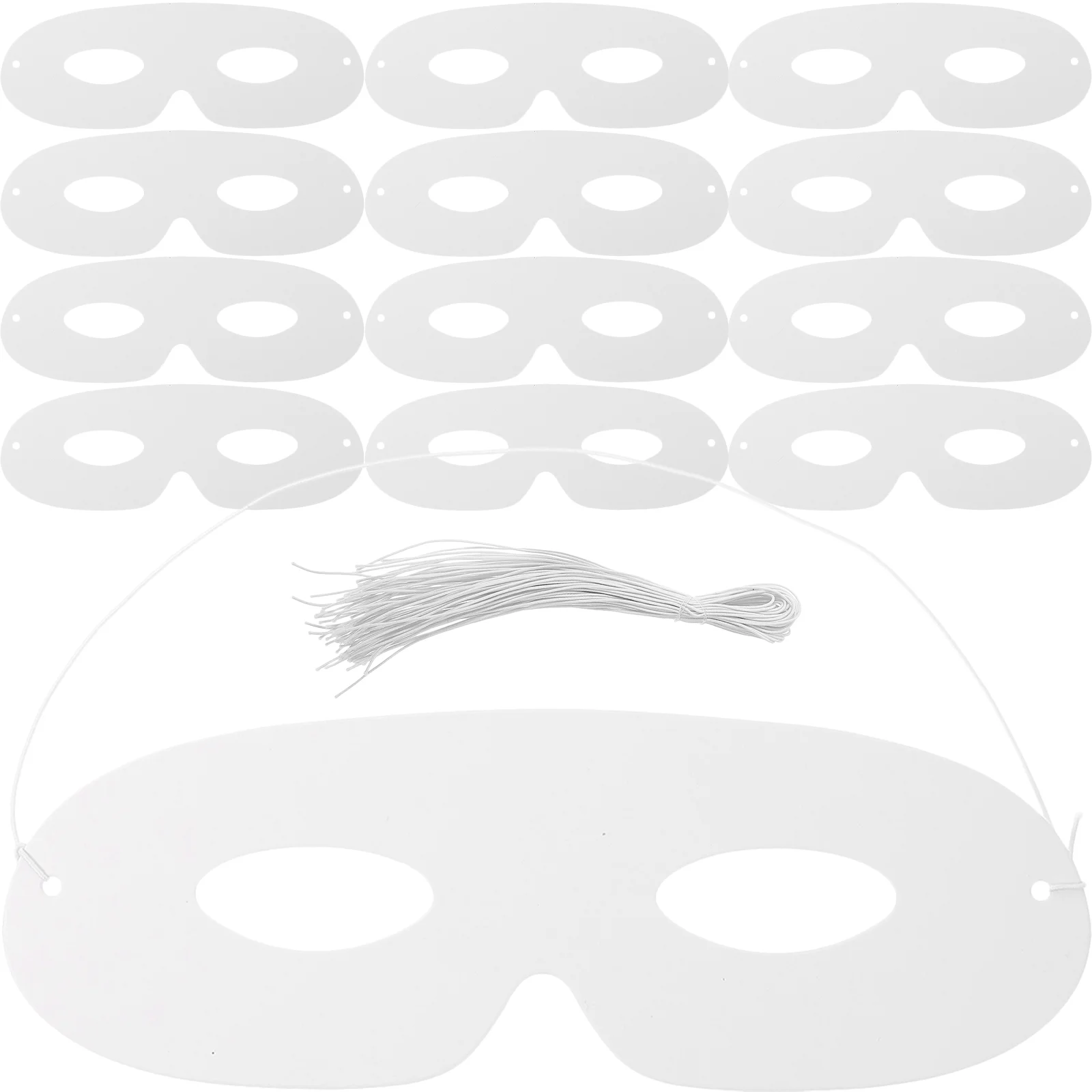 

40 Pcs Eye Patches Blank Masks To Decorate DIY White Paper Manual Hand Painted Half Cosplay Masquerade Costume Accessory Child