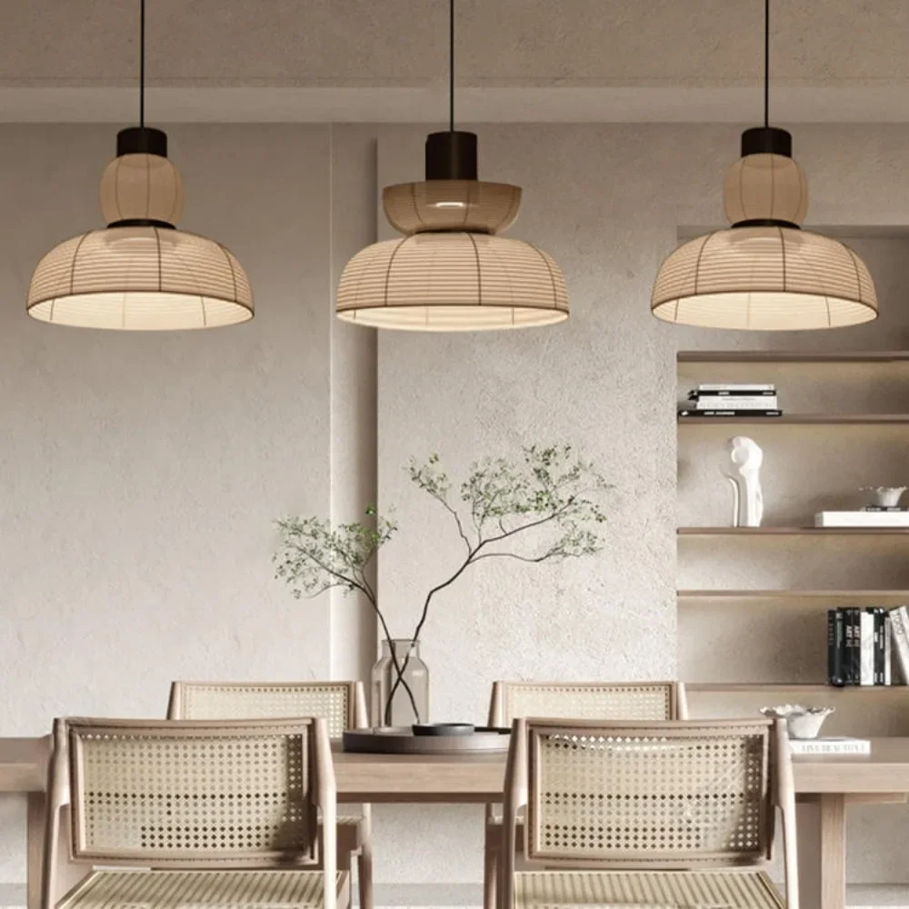 Подвесные лампы Wabi-sabi рисовая люстра в японском стиле Подвесная лампа для
