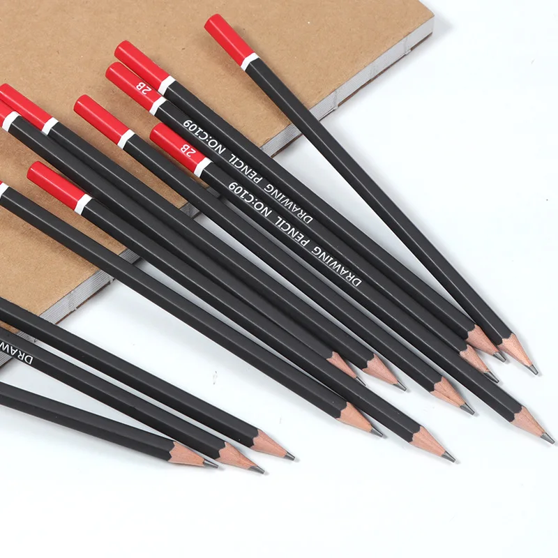 

12 Pcs New High Quality Sketch Pencil Set Students Hand Drawing Tools Hb 2b Exam Pencil Art Supplies Pen Stationery Wholesale