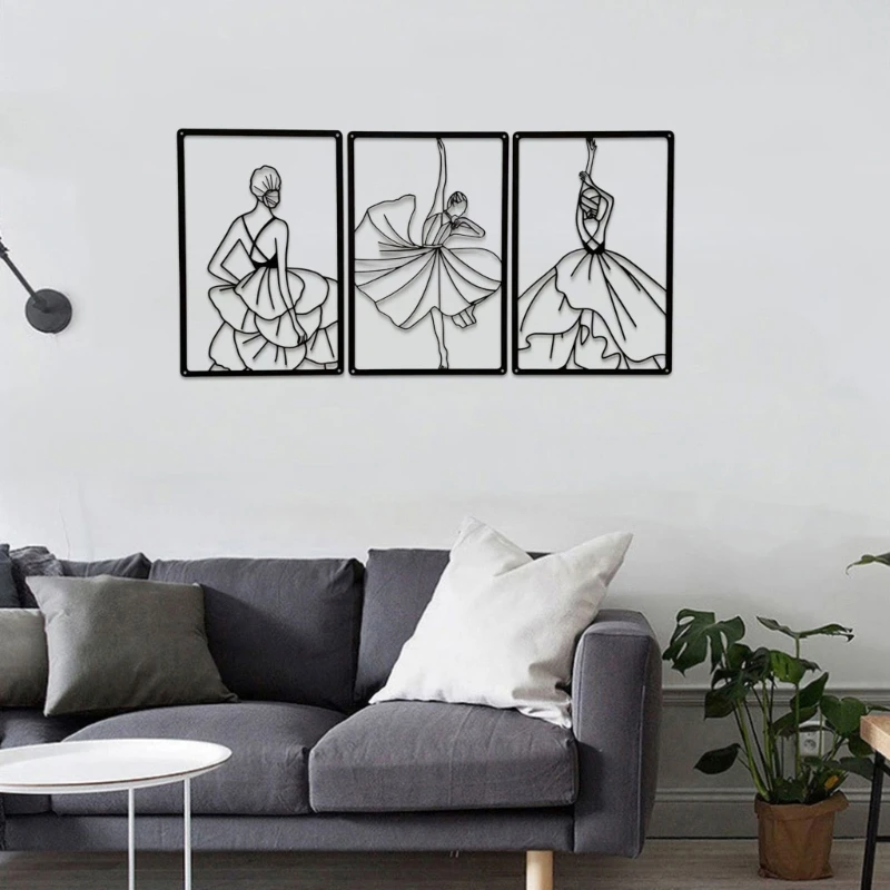 Абстрактная женская танцующая скульптура металлический декор для спальни