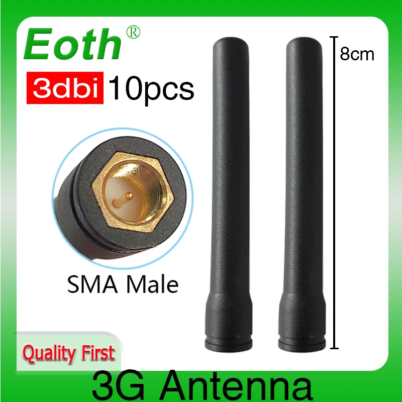 Eoth 10pcs 3G  lte antenna 3dbi SMA Male Connector Plug antenne router external repeater wireless modem antene