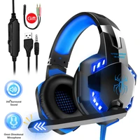 2022 desktop professional gamer headphones led light stereo gaming headset for ps5 ps4 21 xbox one pc noise cancelling mic