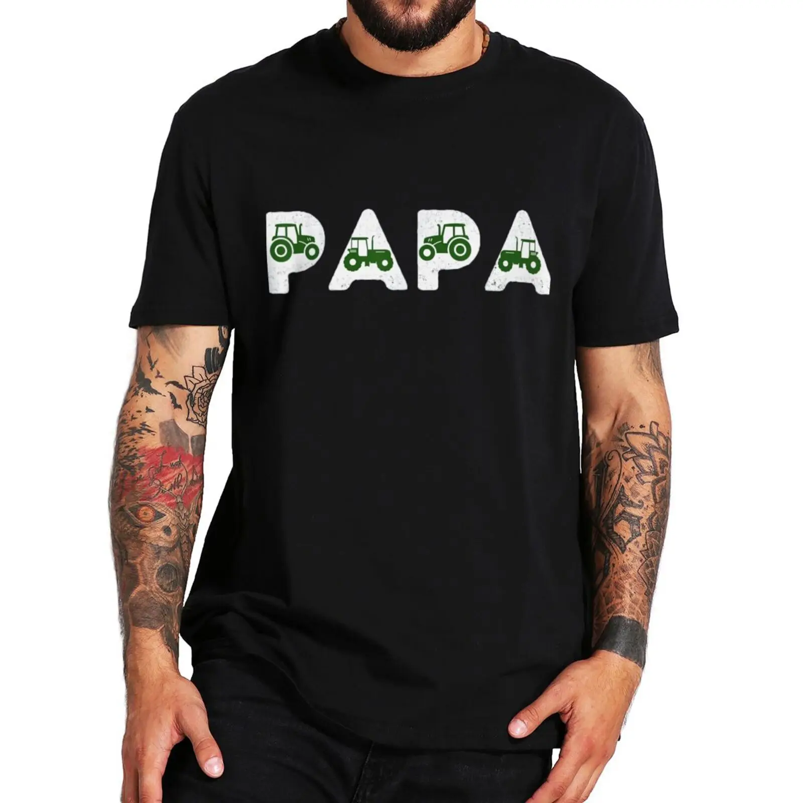 

Vintage Tractors Papa T Shirt Funny Dad Farmer Father's Day Birthday Gift Men Clothing EU Size Cotton Unisex Casual T-shirts