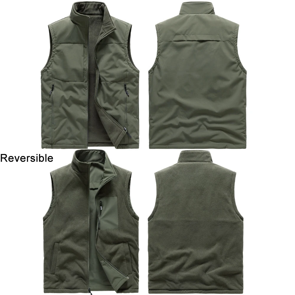 Мужская повседневная куртка с двусторонней подкладкой и воротником-стойкой