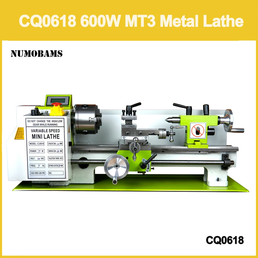 Токарный мини-станок NUMOBAMS CQ0618 180*350 мм 32 отверстие шпинделя 550 Вт бесщеточный