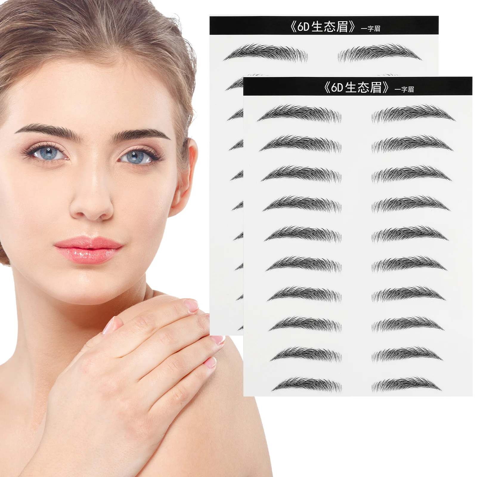 

20 Pairs Fake Eyebrow Tattoo Stickers Disposable Grooming Shaping Eyebrows Transfers
