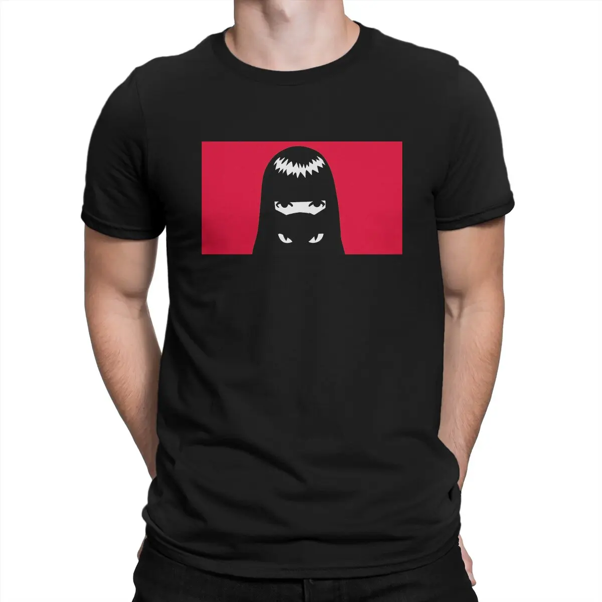 

Men's T-Shirts Black Cat Vintage Pure Cotton Tees Short Sleeve Emily The Strange Cartoon Movie T Shirts Crewneck Clothes Gift