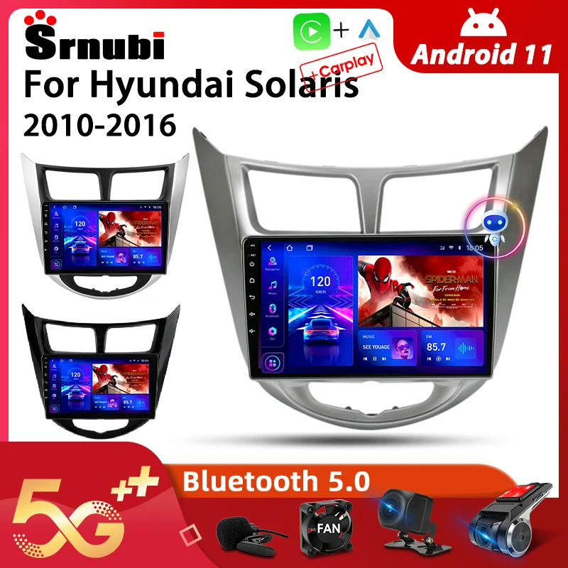 Srnubi Android 11 0 автомобильное радио для Hyundai Solaris Verna Accent i25 2010-2016 мультимедийный плеер