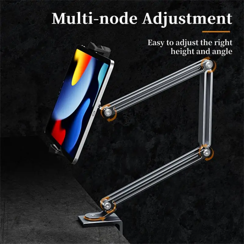 

Hands-free Aluminium Mobile Phone Holder Foldable Tablet Holder Stand Bed Desktop Lazy Holder Clip Bracket Portable Rotation