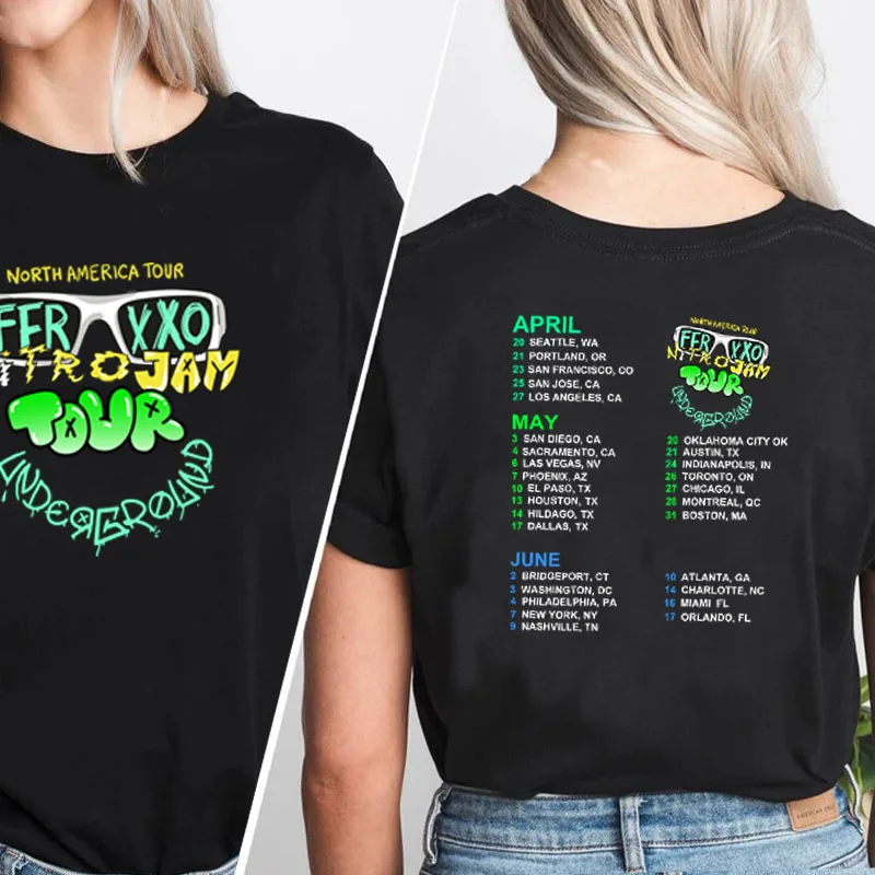 

FELIZ CUMPLEAÑOS Ferxxo 2023 Tour T-Shirt Women Summer Cotton FEID North America Tshirt Feliz Feid Tee Shirt for Fans Clothes