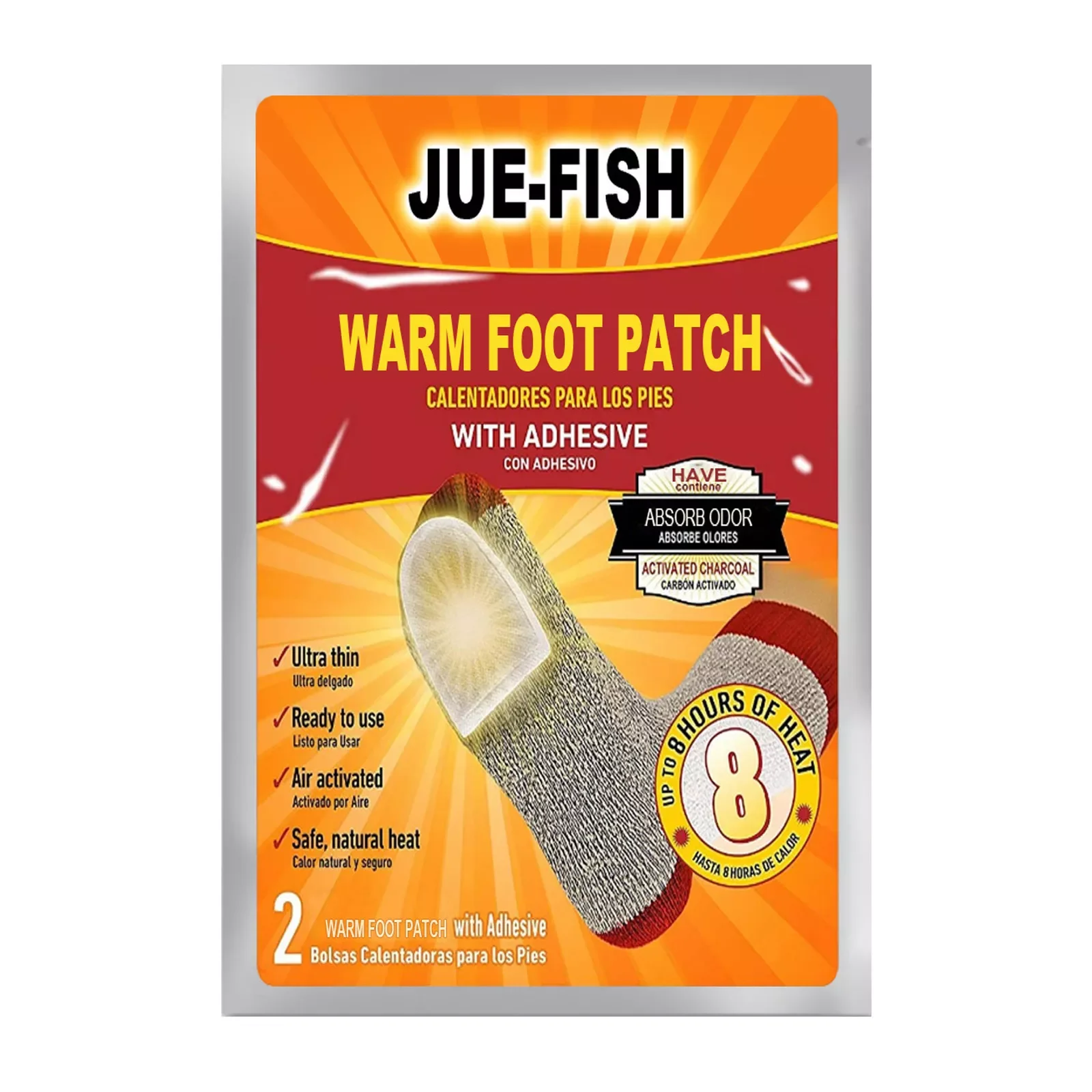 

Winter Foot Warmer Patch Adhesive Toe Warmer Up to 8 Hours of Heat Long Lasting Air Activated Warm Warming Products