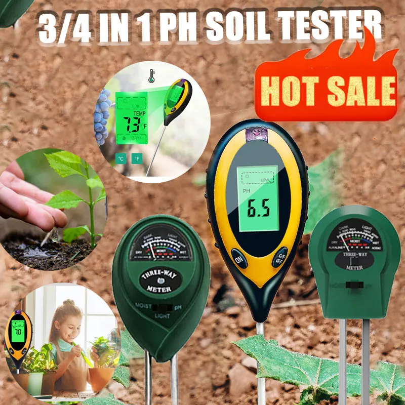 

Solar Display Meter Tester 4 Garden Backlight Soil Temperature For 1 Professional With Moisture Gardening Sunlight In